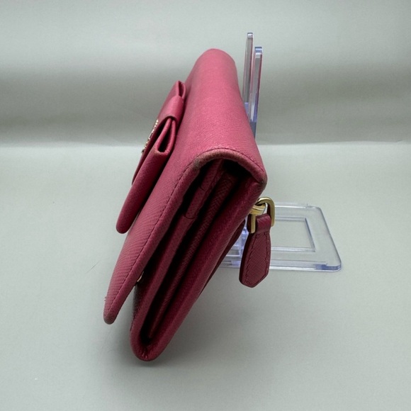 Pink PRADA Saffiano Leather Wallet- pink - Picture 8 of 8